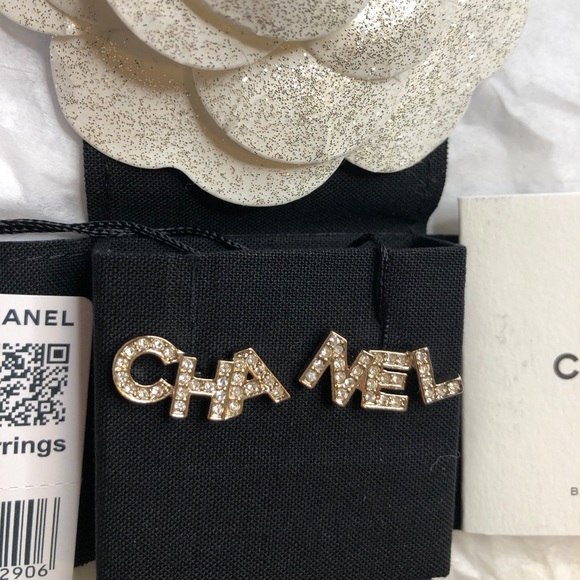 CHANEL Jewelry - New Authentic Crystal Chanel Letter Earrings ✨🌟